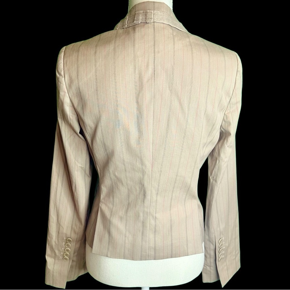 NWT BCBGMaxAzria ‘Nina’ The Double Button Suiting Jacket in “Khaki Stripe” Sz S - Picture 8 of 11